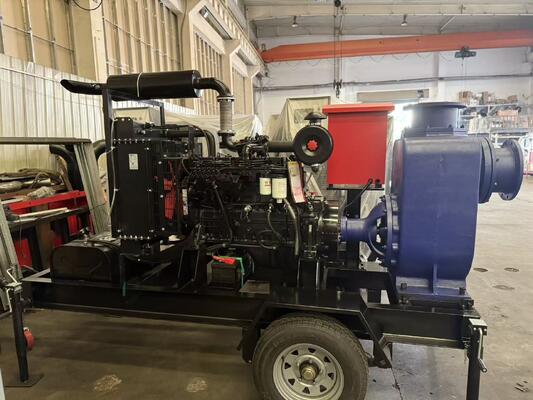 Pump set Engine model 6B5.9-P130 with radiator universal coupling water pump steel base frame with 200L integrated base fuel tank